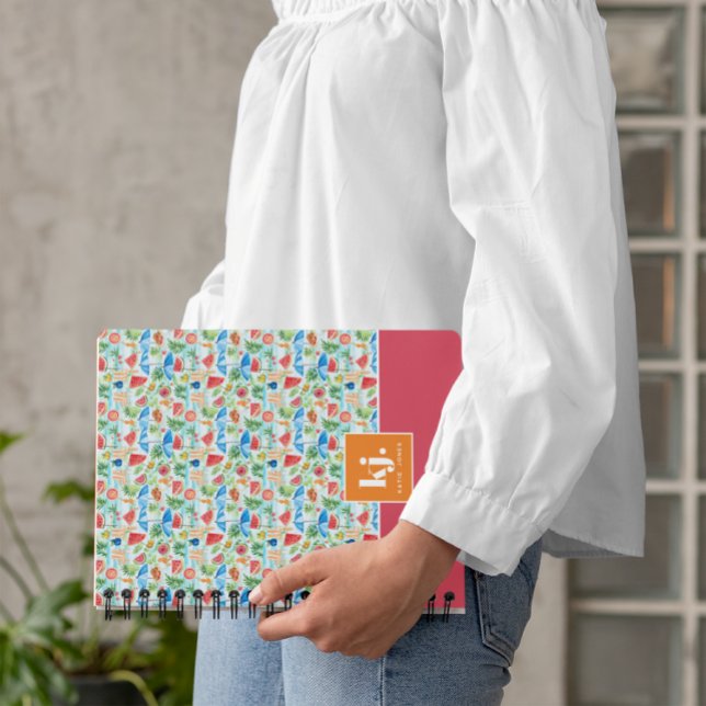 Cahier de style monogrammé d'été amusant (Créateur téléchargé)