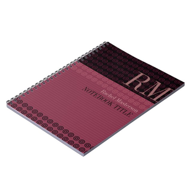 Cahier de style Vogue à monogramme Cercles+Rayures (Côté gauche)