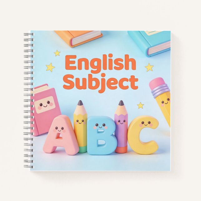 Cahier de sujet anglais ABC mignon pour apprendre  (Devant)