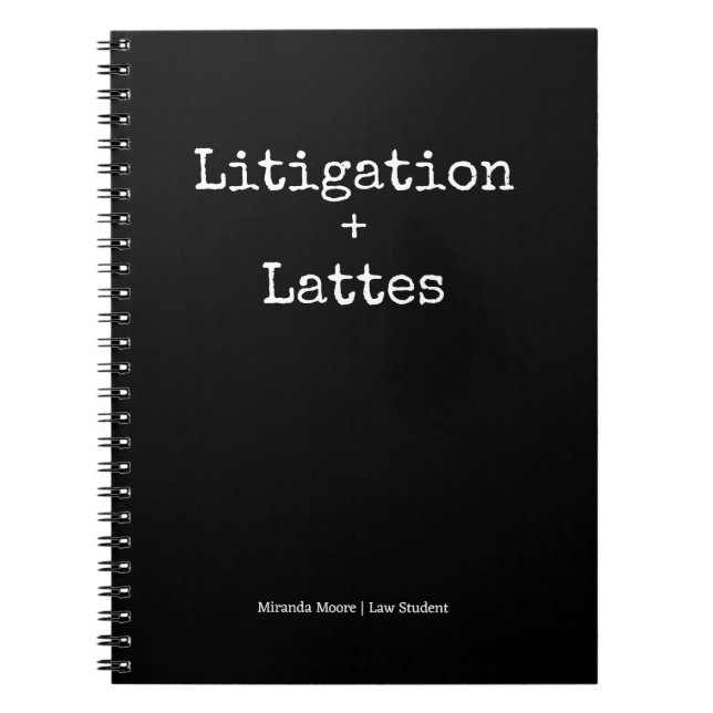 Cahier de typographie Latte pour étudiant en droit (Devant)