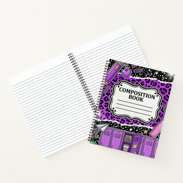 Cahier de verrouillage de l'école léopard violet n (Intérieur)