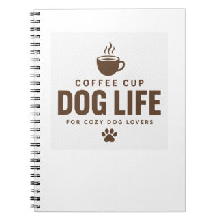 Cahier de vie de chien de tasse à café pour les am