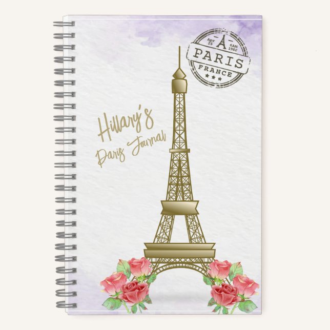 Cahier de voyage à spirales Paris France (Recto)