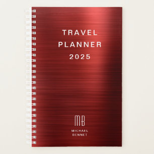 Cahier de Voyage Élégant Monogramme Rouge