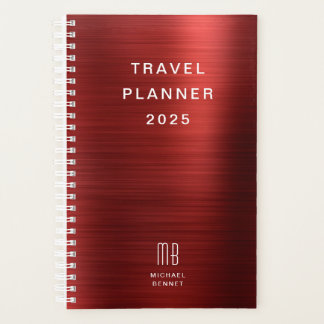 Cahier de Voyage Élégant Monogramme Rouge