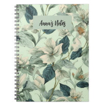 Cahier d'écriture à motif floral botanique