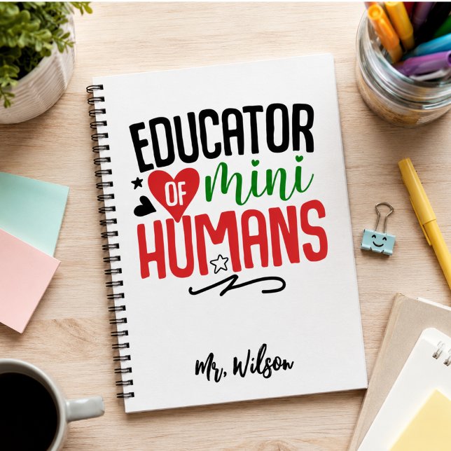 Cahier d'éducateur de mini-humains – Professeur dr (Educator of Mini Humans Notebook – Funny Teacher)