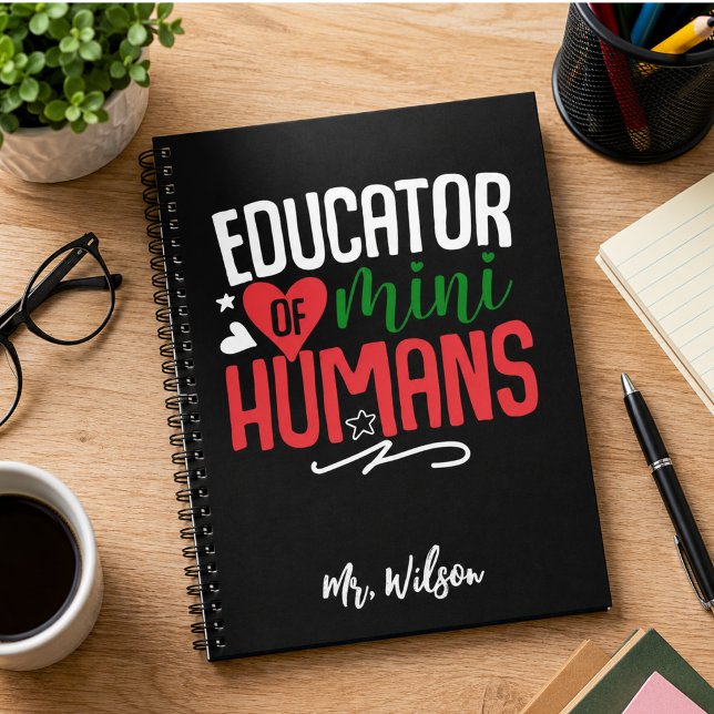 Cahier d'éducateur de mini-humains – Professeur dr (Educator of Mini Humans Notebook – Funny Teacher)
