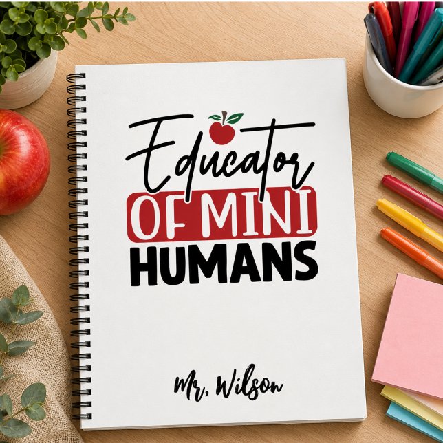 Cahier d'éducateur de mini-humains – Professeur dr (Educator of Mini Humans Notebook – Funny Teacher)