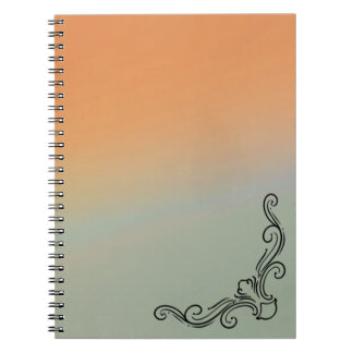 Cahier dégradé vert et orange avec accent noir