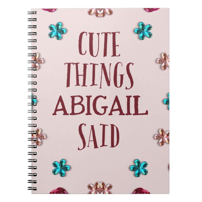 Cahier des choses mignonnes personnalisées que ma  (Devant)