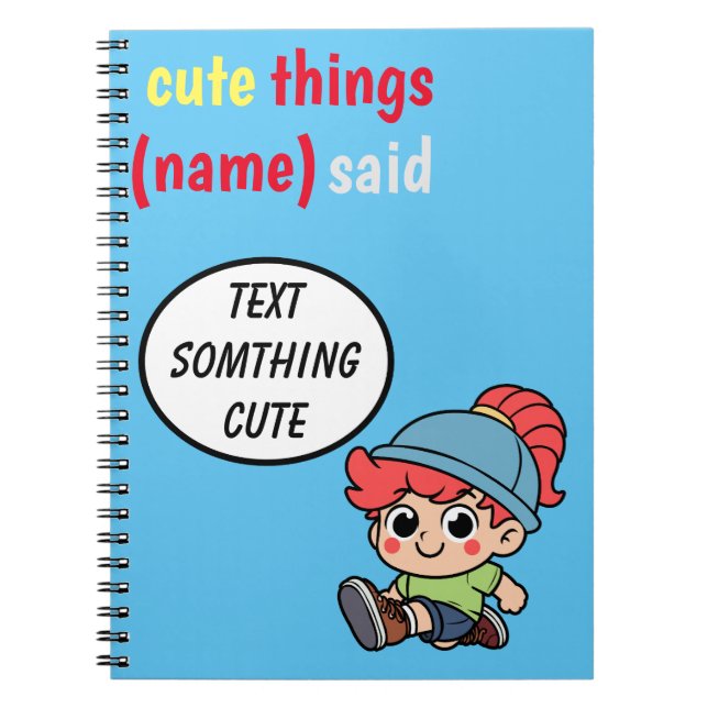 Cahier des Choses Mignonnes que Mon Enfant a Dit (Devant)
