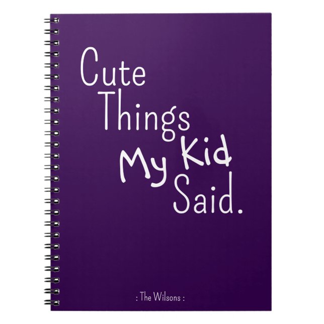 Cahier des choses mignonnes que mon enfant a dites (Devant)