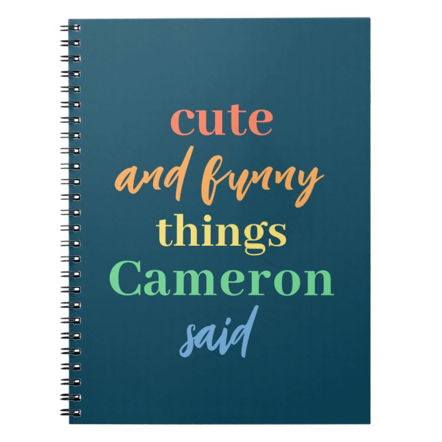 Cahier des Choses que mon enfant a dites avec un n (Devant)
