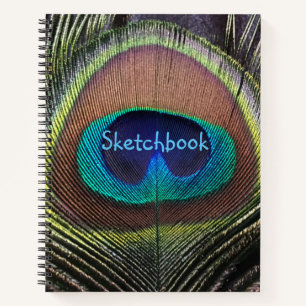 Cahier d'esquisse en plume de paon