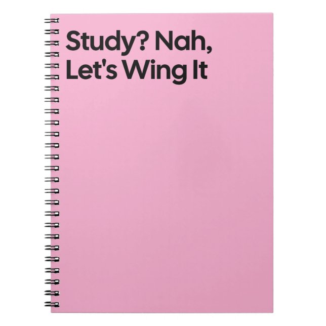 Cahier d'étude drôle Wing It (Devant)