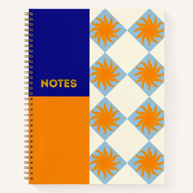 Cahier diamant soleil levant Navy Orange - L (Devant)