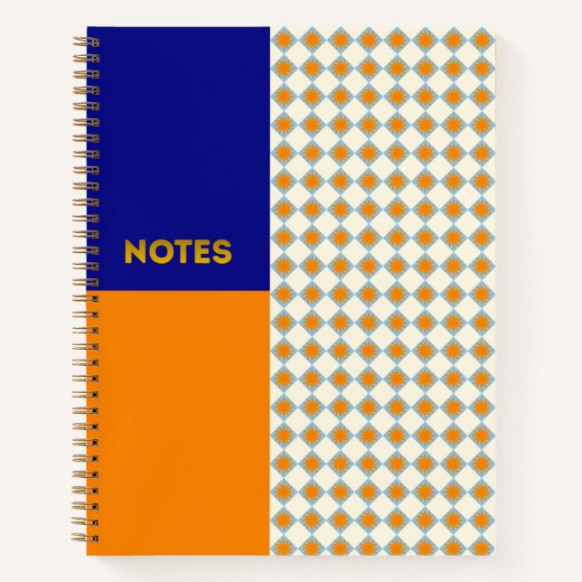 Cahier diamant soleil levant Navy Orange - S (Devant)