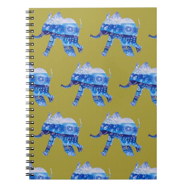 Cahier d'illustration bébé éléphant mandala (Devant)