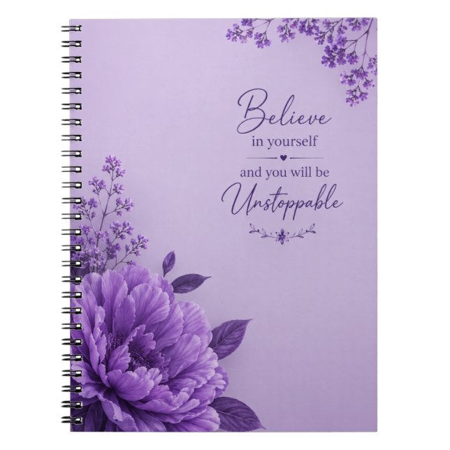 Cahier d'inspiration floral violet –  (Devant)