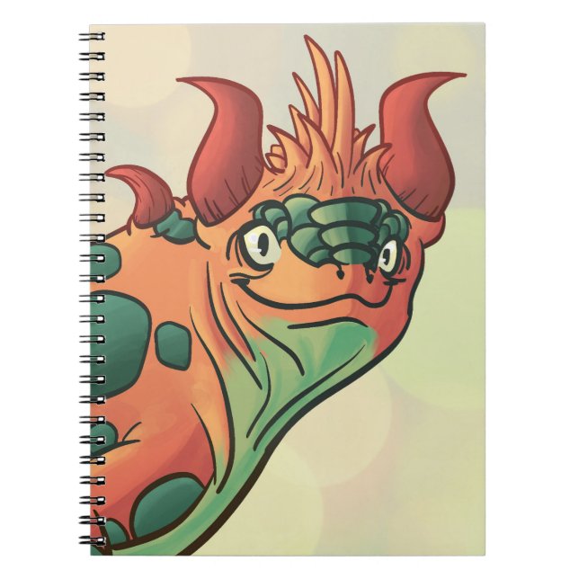 Cahier Dragon Orange et Vert Sarcelle (Devant)