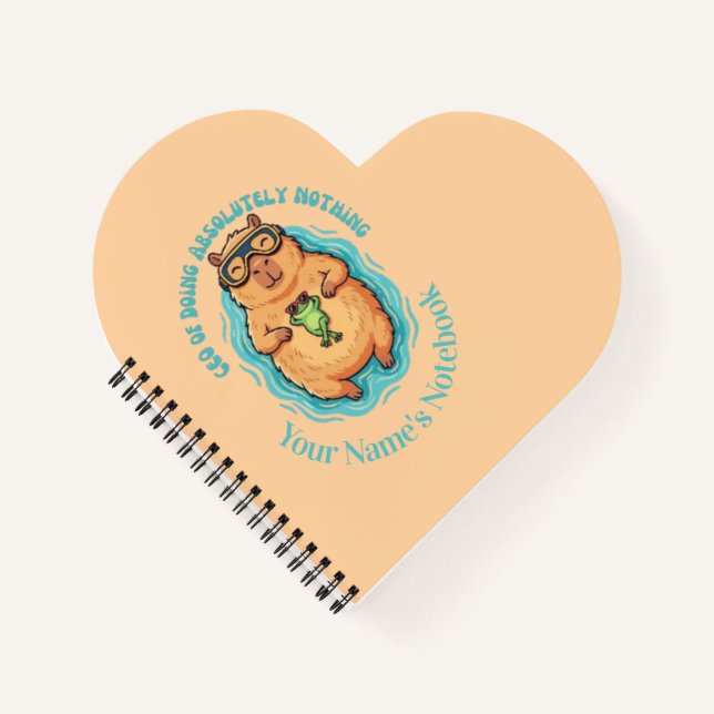 Cahier drôle de Capybara Frog PDG de Faire Rien (Devant)
