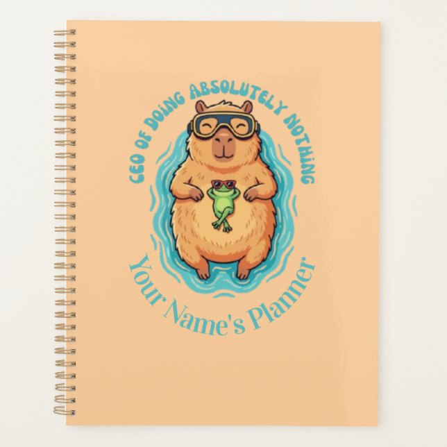 Cahier drôle de Capybara Frog PDG de Faire Rien (Devant)