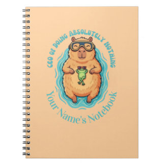 Cahier drôle de Capybara Grenouille PDG de Faire R