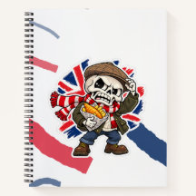Cahier drôle de squelette britannique Fish and Chi