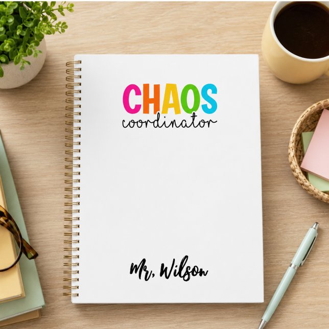 Cahier du coordinateur de chaos – Citation drôle p (Chaos Coordinator Notebook – Funny Teacher Quote)