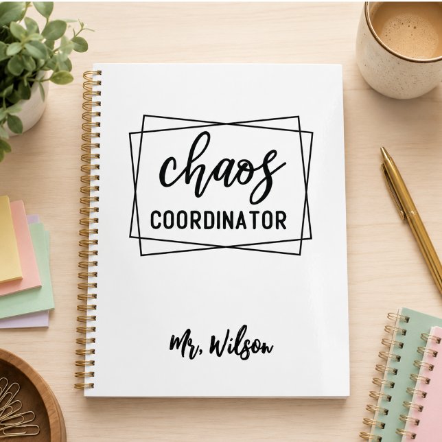 Cahier du coordinateur de chaos – Citation drôle p (Chaos Coordinator Notebook – Funny Teacher Quote)