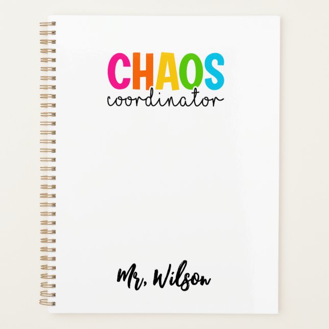 Cahier du coordinateur de chaos – Citation drôle p (Devant)