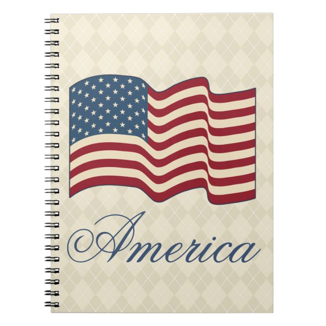 Cahier du drapeau américain Cadeau de journal scol (Devant)