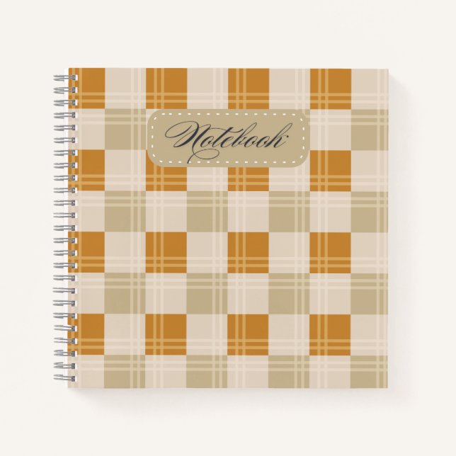 Cahier élégant à carreaux d'automne  (Devant)