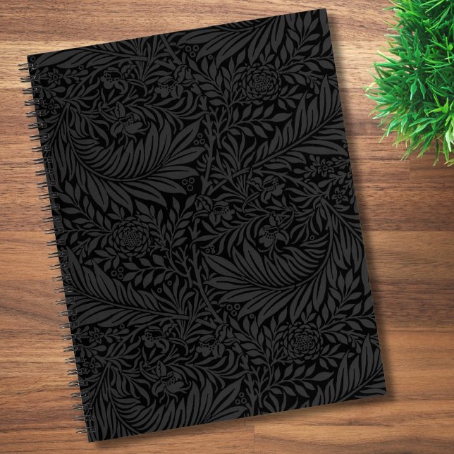 Cahier élégant à motif floral noir (Créateur téléchargé)