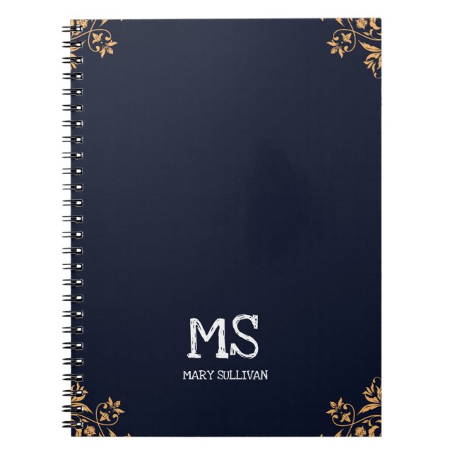 Cahier élégant avec monogramme pour elle (Devant)