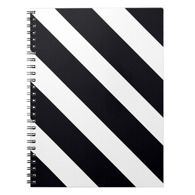 Cahier élégant avec rayures noires et blanches (Devant)