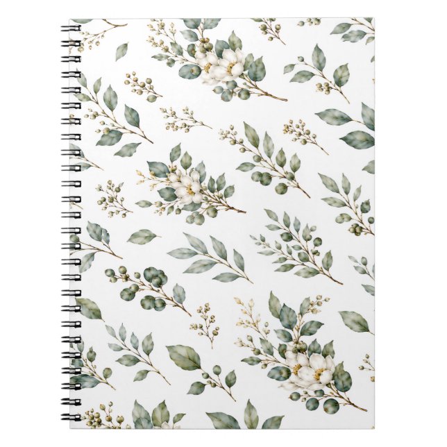 Cahier élégant de botanique d'eucalyptus (Devant)