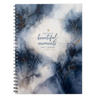 Cahier élégant en marbre Navy pour étudiants &