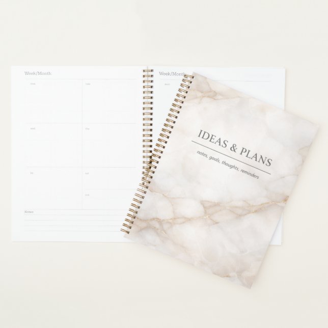 Cahier élégant en marbre pour notes et journal int (Devant avec enveloppe)