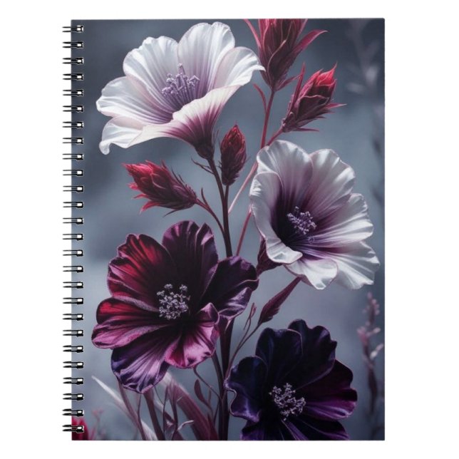 Cahier Élégant Fleurs Sombres (Devant)