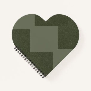 Cahier en forme de cœur vert mousse