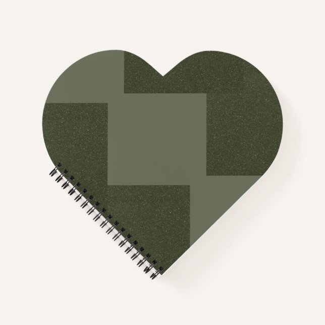 Cahier en forme de cœur vert mousse (Devant)