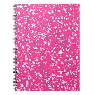 Cahier en marbre à dentelle fuchsia
