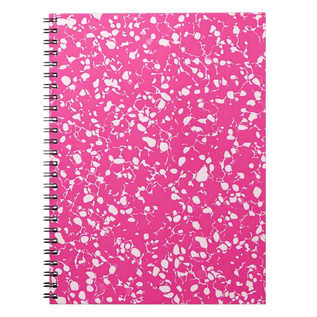 Cahier en marbre à dentelle fuchsia (Devant)