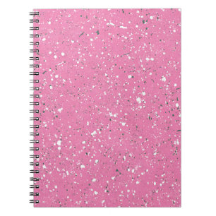 Cahier en marbre de galet rose
