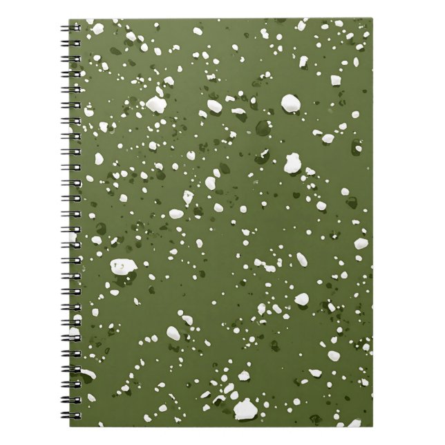 Cahier en marbre vert olive (Devant)