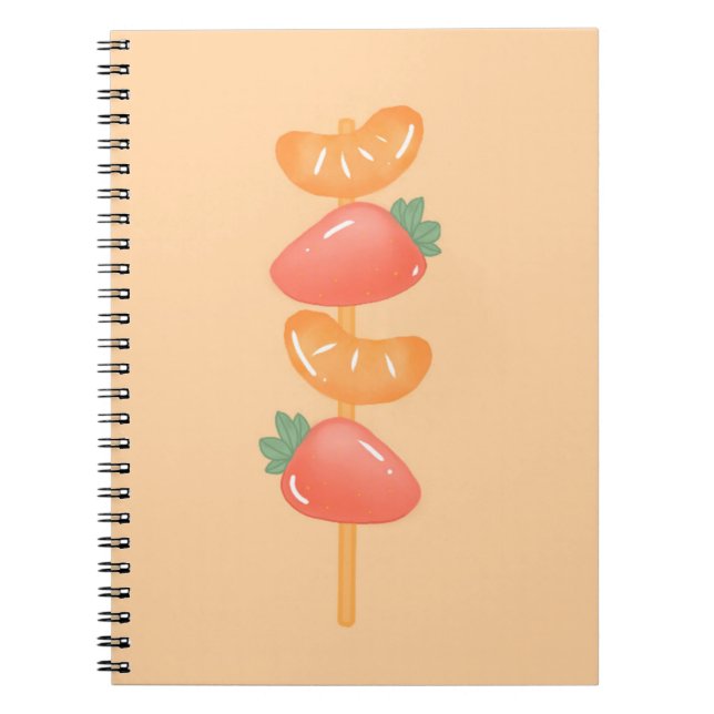 Cahier en spirale - brochette de fruits   (Devant)