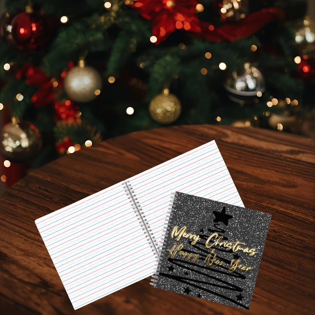 Cahier en spirale noir brillant (Créateur téléchargé)
