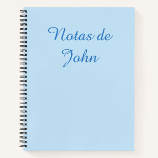 Cahier Espagnol Notas Bleu Glacé Minimaliste